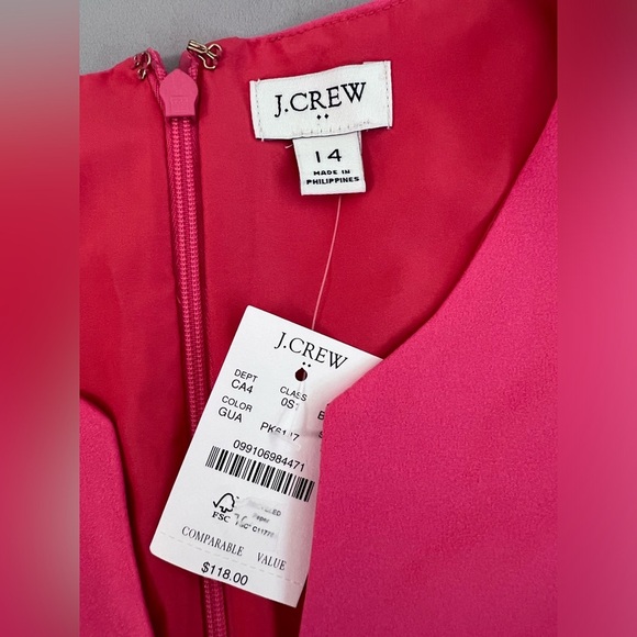 J Crew Resume Dress Linen Blend Pink  Sheath Mini Office Work‎ Sz 14 NWT - Picture 7 of 11